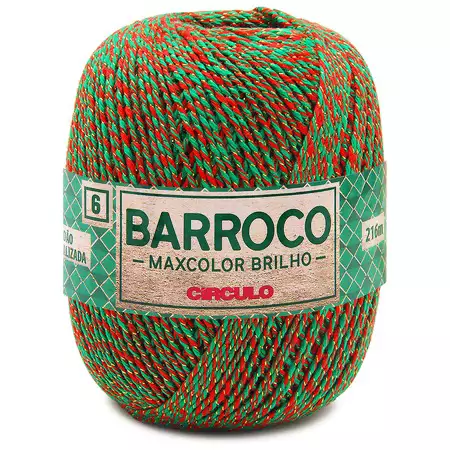 Barbante Barroco Maxcolor Brilho N.06 200g Edição Especial de Natal